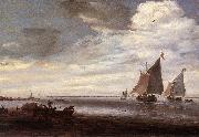 RUYSDAEL, Salomon van River Scene af oil on canvas